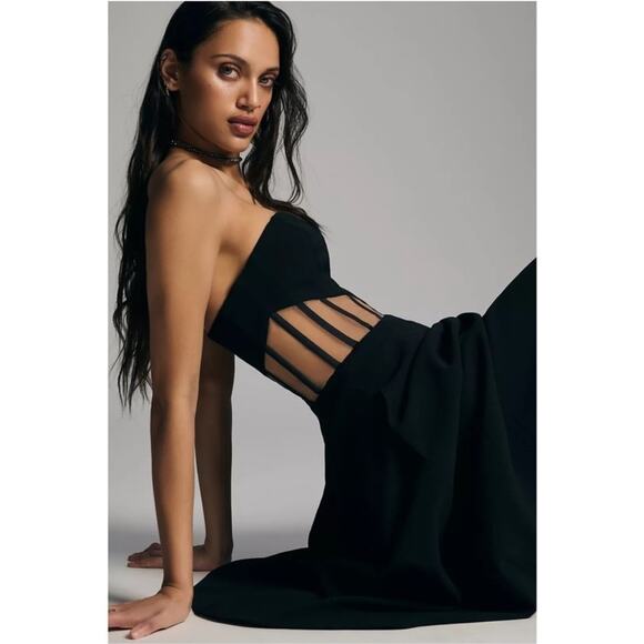 Dress The Population Womens Corset Asymmetric-Panel Strapless Anneli Dress XXS - Picture 2 of 10